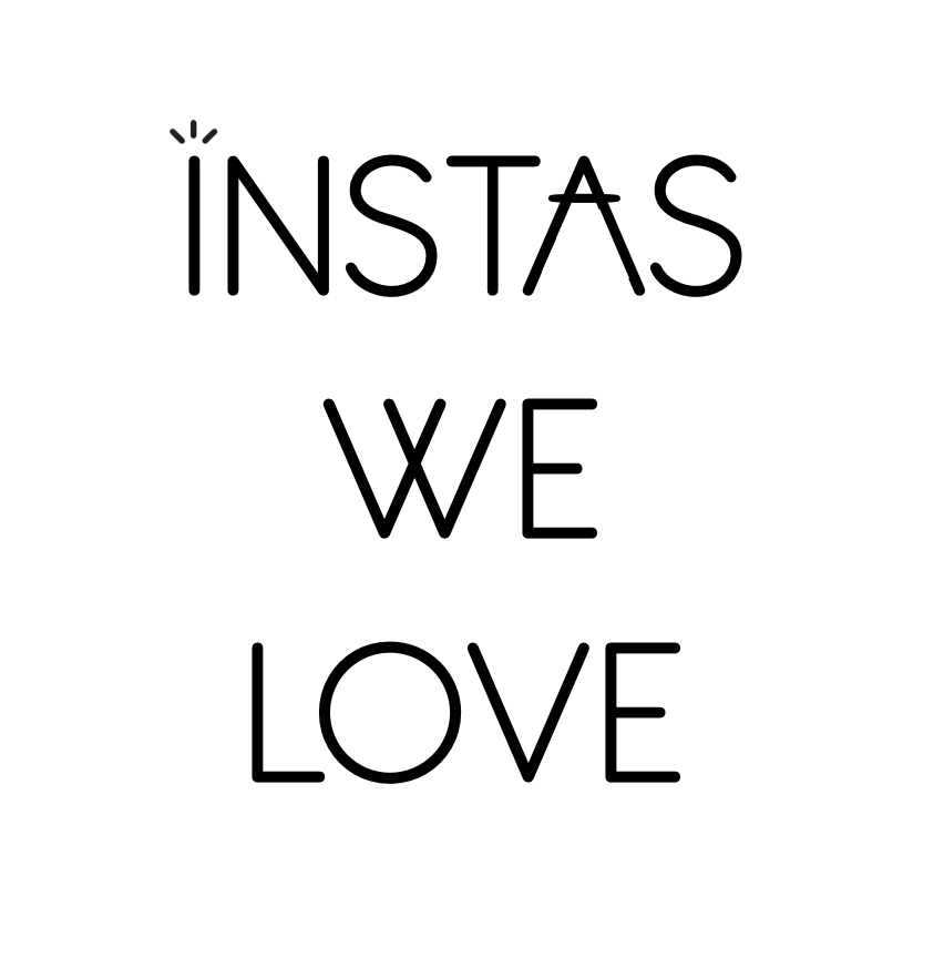 Black letters on a white background that say "Instas We Love"